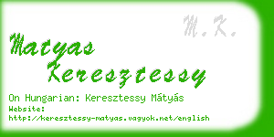 matyas keresztessy business card